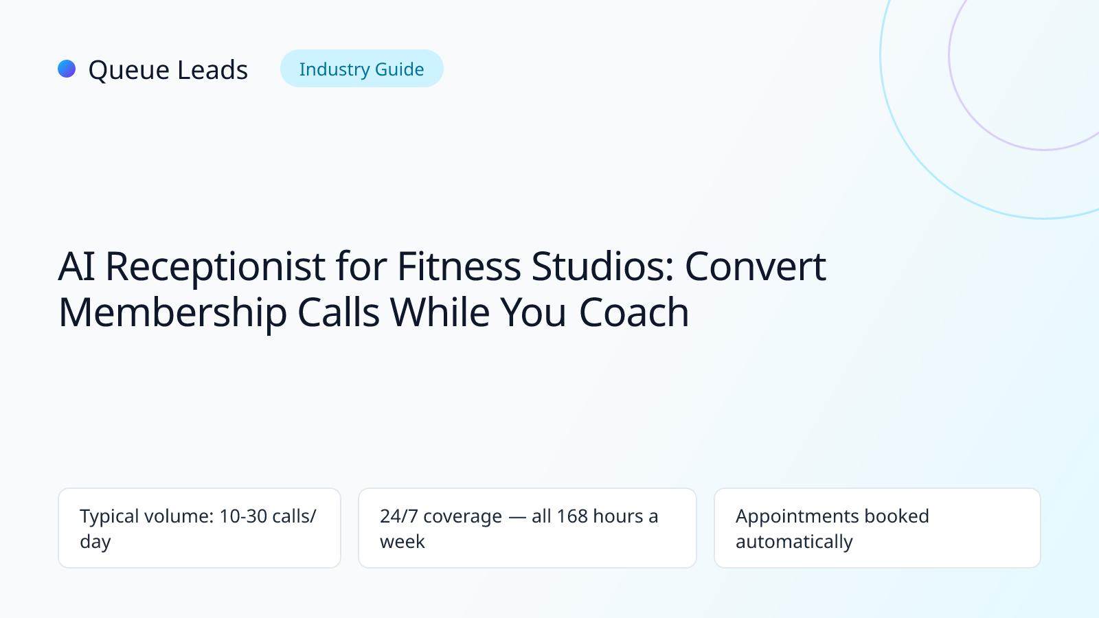 AI receptionist for fitness studios